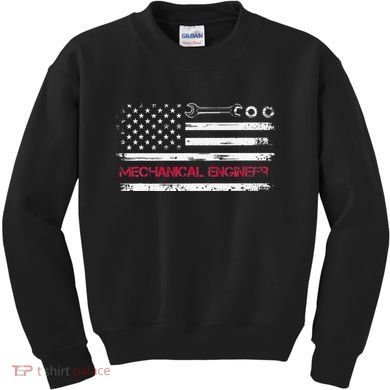 Vintage Mechanical Engineer American Flag Engineering Kids Sweatshirt