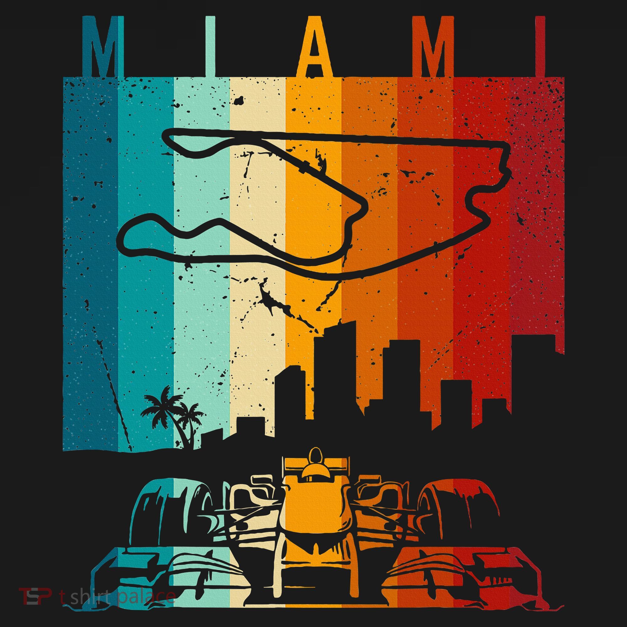 Vintage Miami Formula Racing Track Circuit Fan T-Shirt