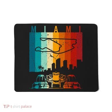 Vintage Miami Formula Racing Track Circuit Fan Mousepad
