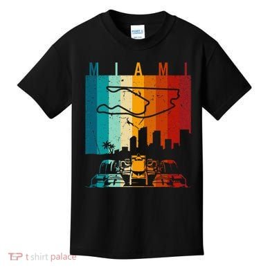 Vintage Miami Formula Racing Track Circuit Fan Kids T-Shirt