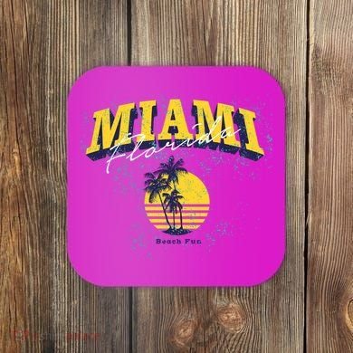 Vintage Miami Florida Beach Fun Coaster