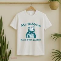 Vintage My Flabbers Have Been Gasted Funny Bear Saying Quote T-Shirt thumb 2