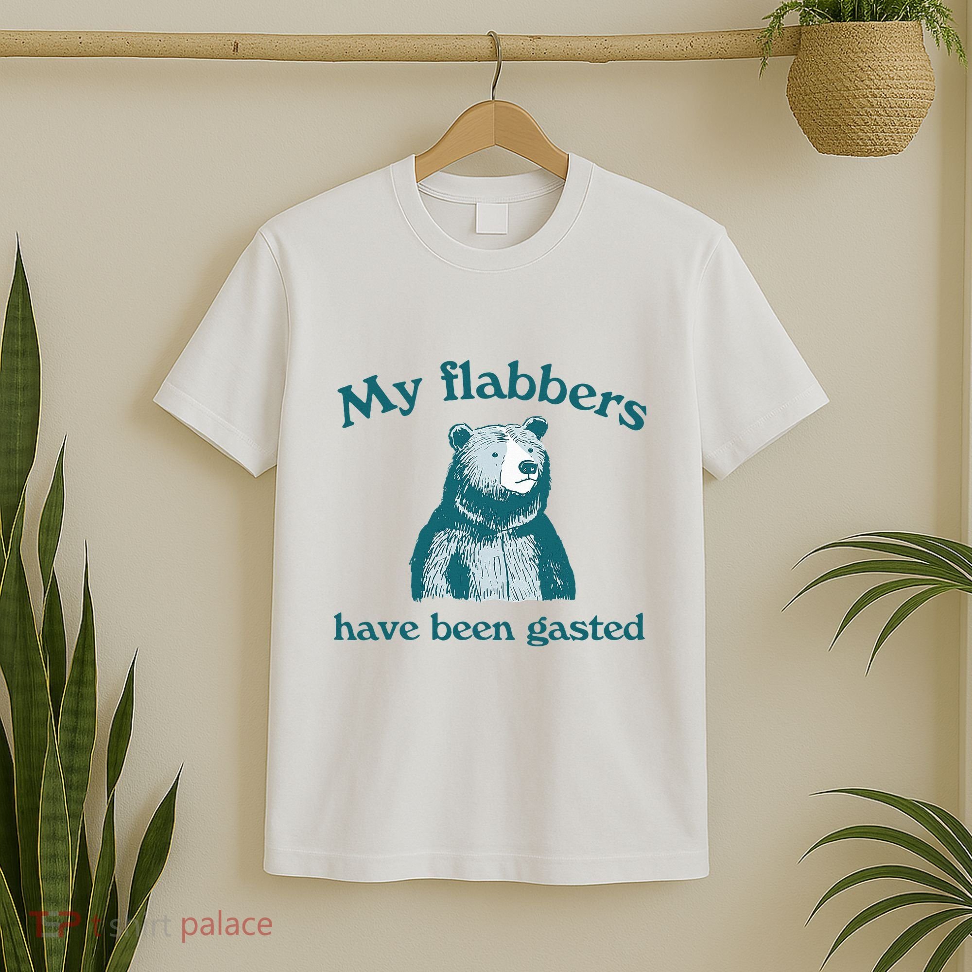 Vintage My Flabbers Have Been Gasted Funny Bear Saying Quote T-Shirt