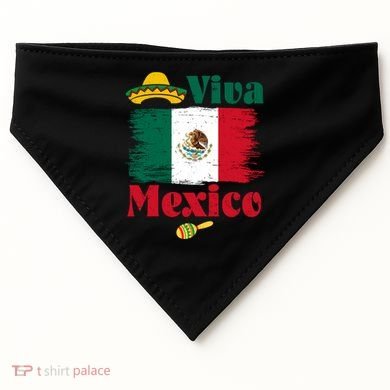 Viva Mexico Flag Mexican Independence Day USA-Made Doggie Bandana