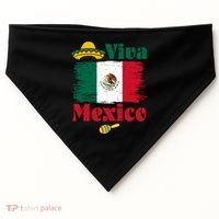 Viva Mexico Flag Mexican Independence Day USA-Made Doggie Bandana thumb 0
