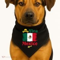 Viva Mexico Flag Mexican Independence Day USA-Made Doggie Bandana thumb 1