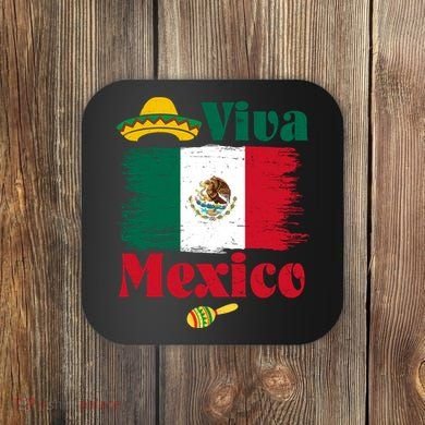 Viva Mexico Flag Mexican Independence Day Coaster