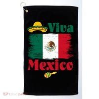Viva Mexico Flag Mexican Independence Day Golf Towel thumb 0
