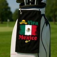 Viva Mexico Flag Mexican Independence Day Golf Towel thumb 2