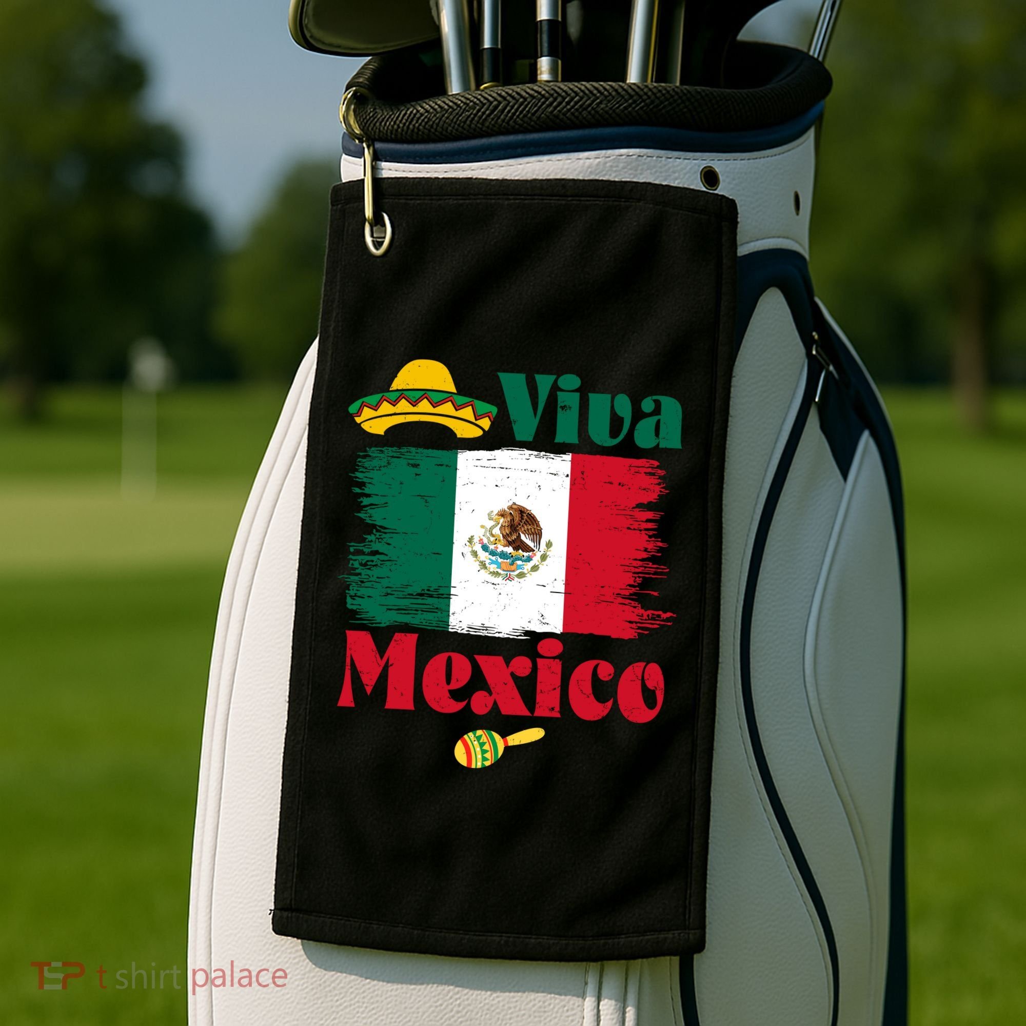 Viva Mexico Flag Mexican Independence Day Golf Towel