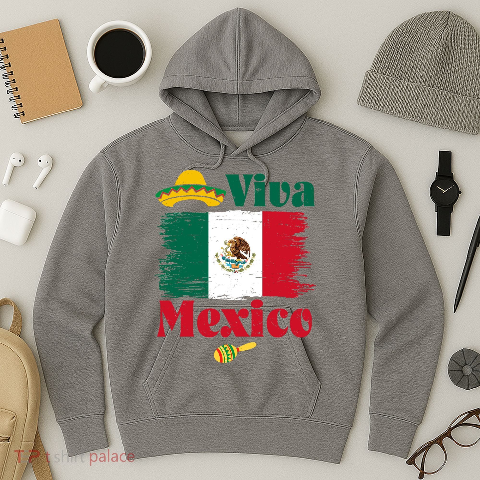 Viva Mexico Flag Mexican Independence Day Hoodie