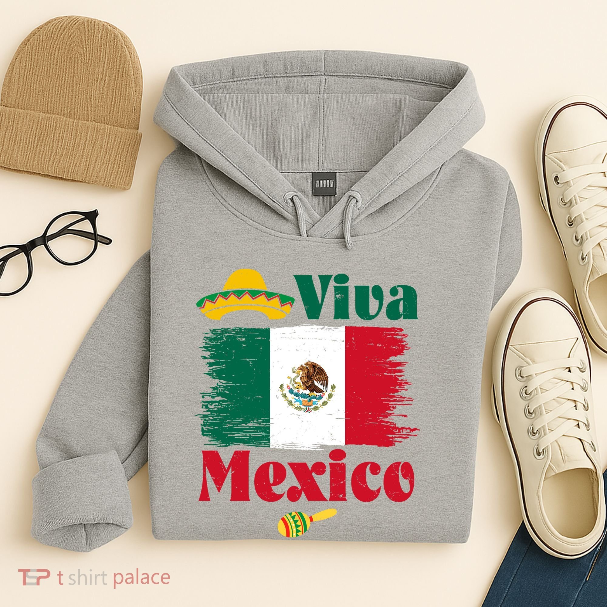 Viva Mexico Flag Mexican Independence Day Hoodie