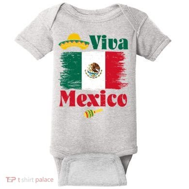 Viva Mexico Flag Mexican Independence Day Baby Bodysuit