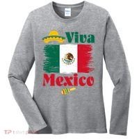 Viva Mexico Flag Mexican Independence Day Women's Long Sleeve Shirt thumb 0
