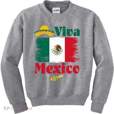 Viva Mexico Flag Mexican Independence Day Kids Sweatshirt