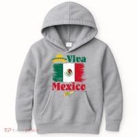 Viva Mexico Flag Mexican Independence Day Kids Hoodie thumb 0