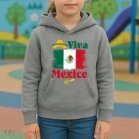 Viva Mexico Flag Mexican Independence Day Kids Hoodie thumb 3