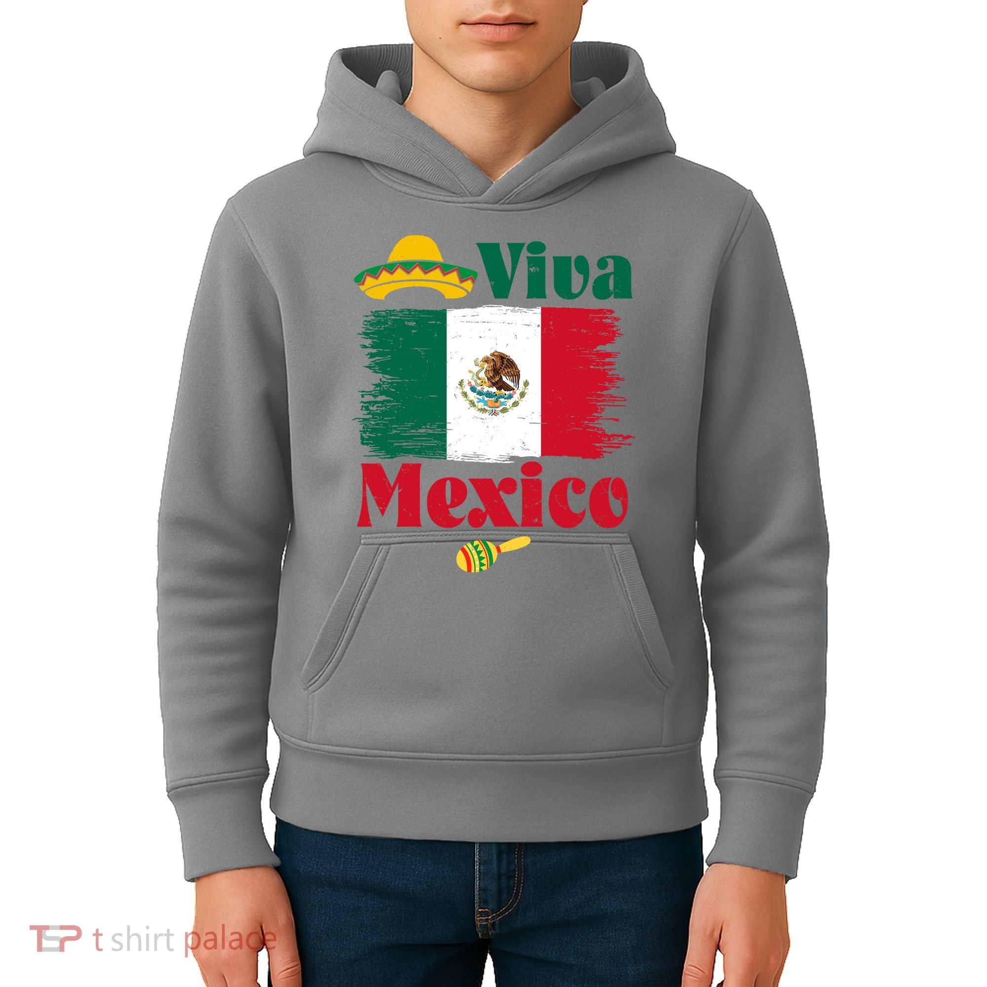 Viva Mexico Flag Mexican Independence Day Kids Hoodie