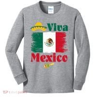 Viva Mexico Flag Mexican Independence Day Kids Long Sleeve Shirt thumb 0