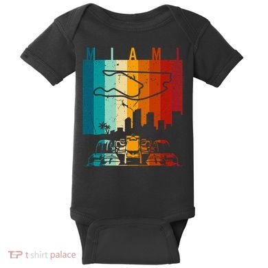 Vintage Miami Formula Racing Track Circuit Baby Bodysuit