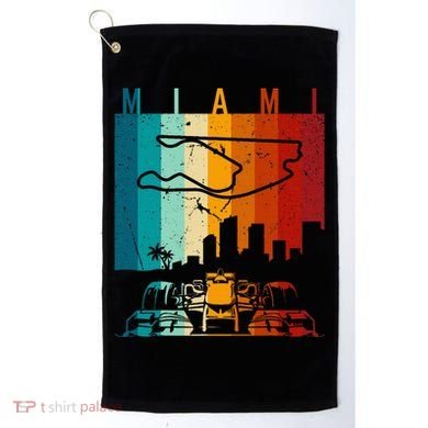 Vintage Miami Formula Racing Track Circuit Golf Towel