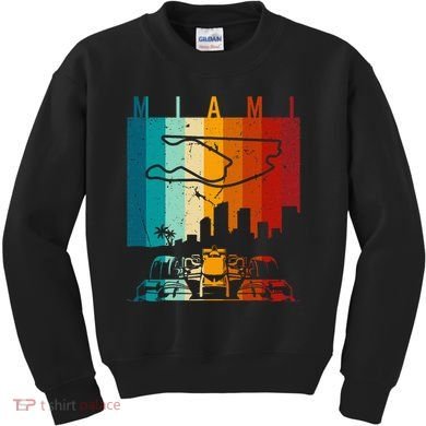 Vintage Miami Formula Racing Track Circuit Kids Sweatshirt