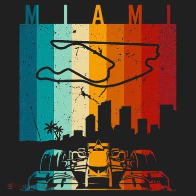 Vintage Miami Formula Racing Track Circuit Kids Long Sleeve Plaid Pajama Set