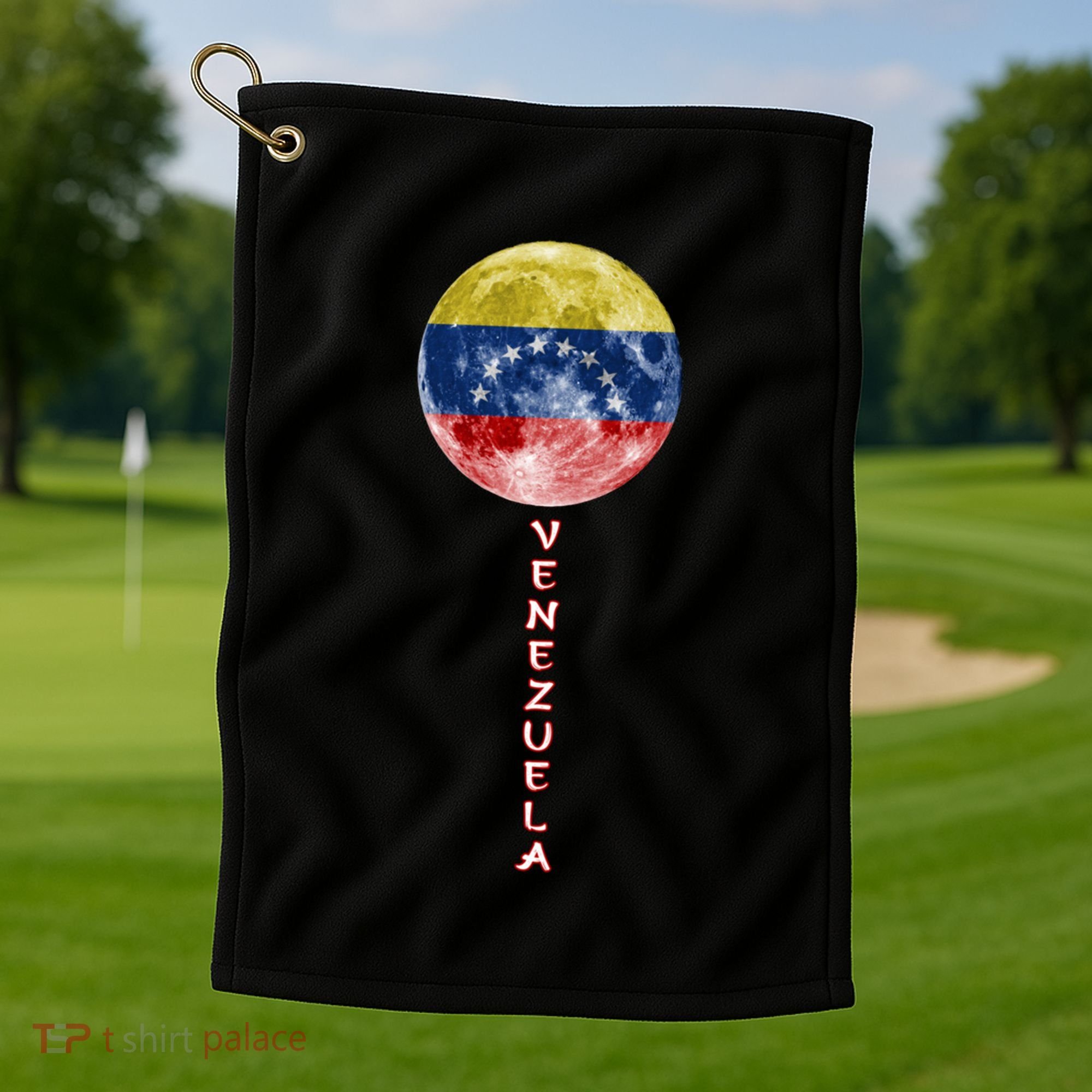 Venezuela Moon Flag Pride Venezuelan Flag Roots Souvenir Gift Golf Towel
