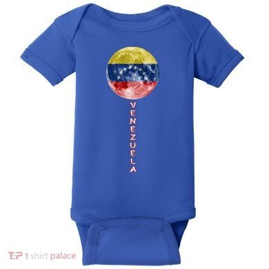 Venezuela Moon Flag Pride Venezuelan Flag Roots Souvenir Gift Baby Bodysuit