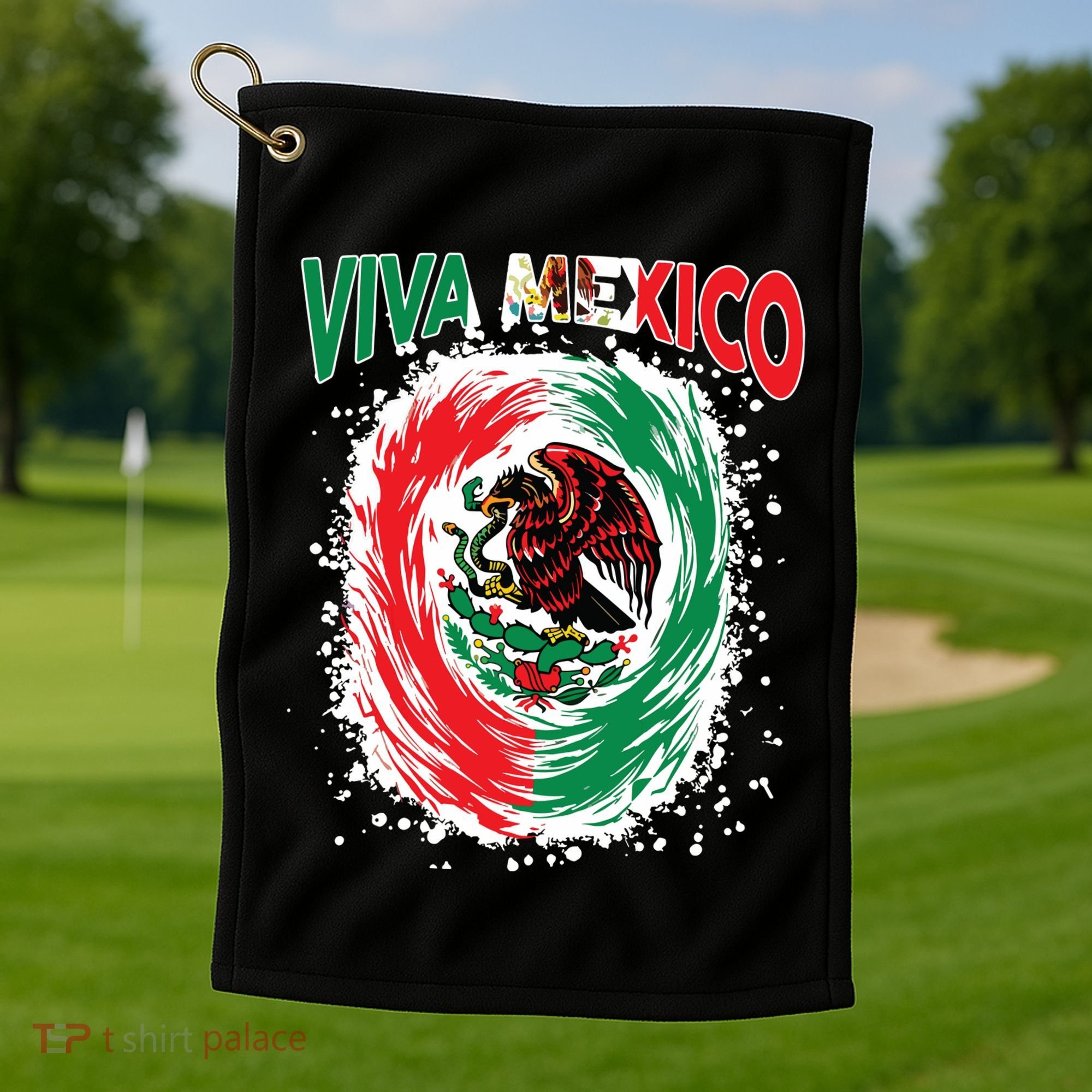 Viva Mexico Flag Mexican Independence Day Golf Towel