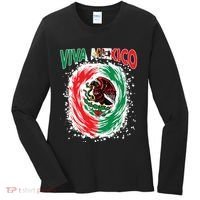 Viva Mexico Flag Mexican Independence Day Women's Long Sleeve Shirt thumb 0
