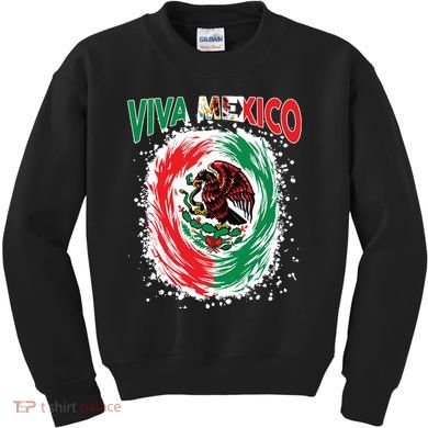 Viva Mexico Flag Mexican Independence Day Kids Sweatshirt