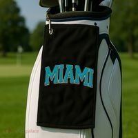 Varsity Miami Football Golf Towel thumb 2