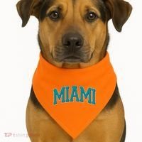 Varsity Miami Football USA-Made Doggie Bandana thumb 1