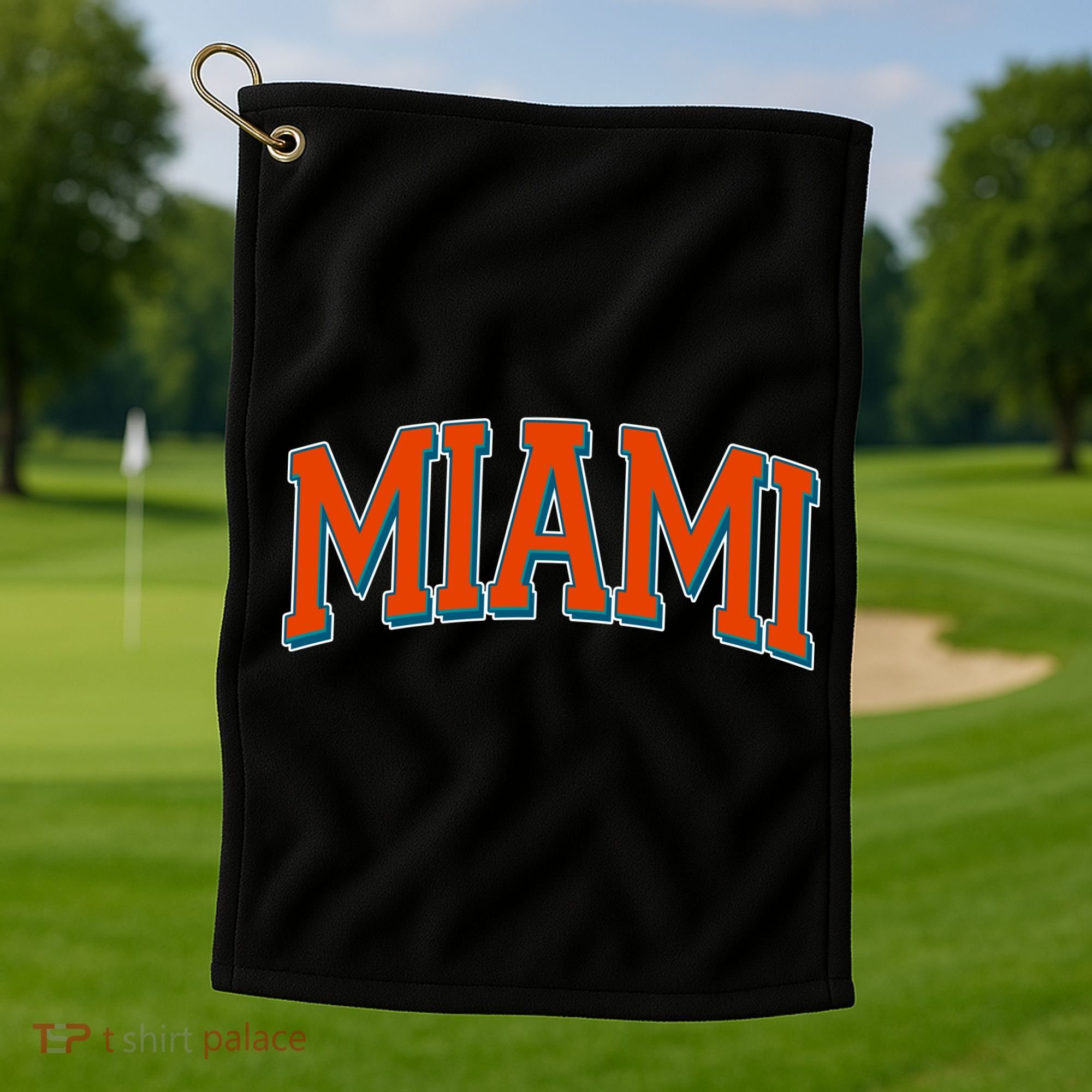 Varsity Miami Football Orange Version Golf Towel