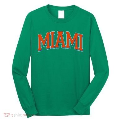 Varsity Miami Football Orange Version Long Sleeve Shirt