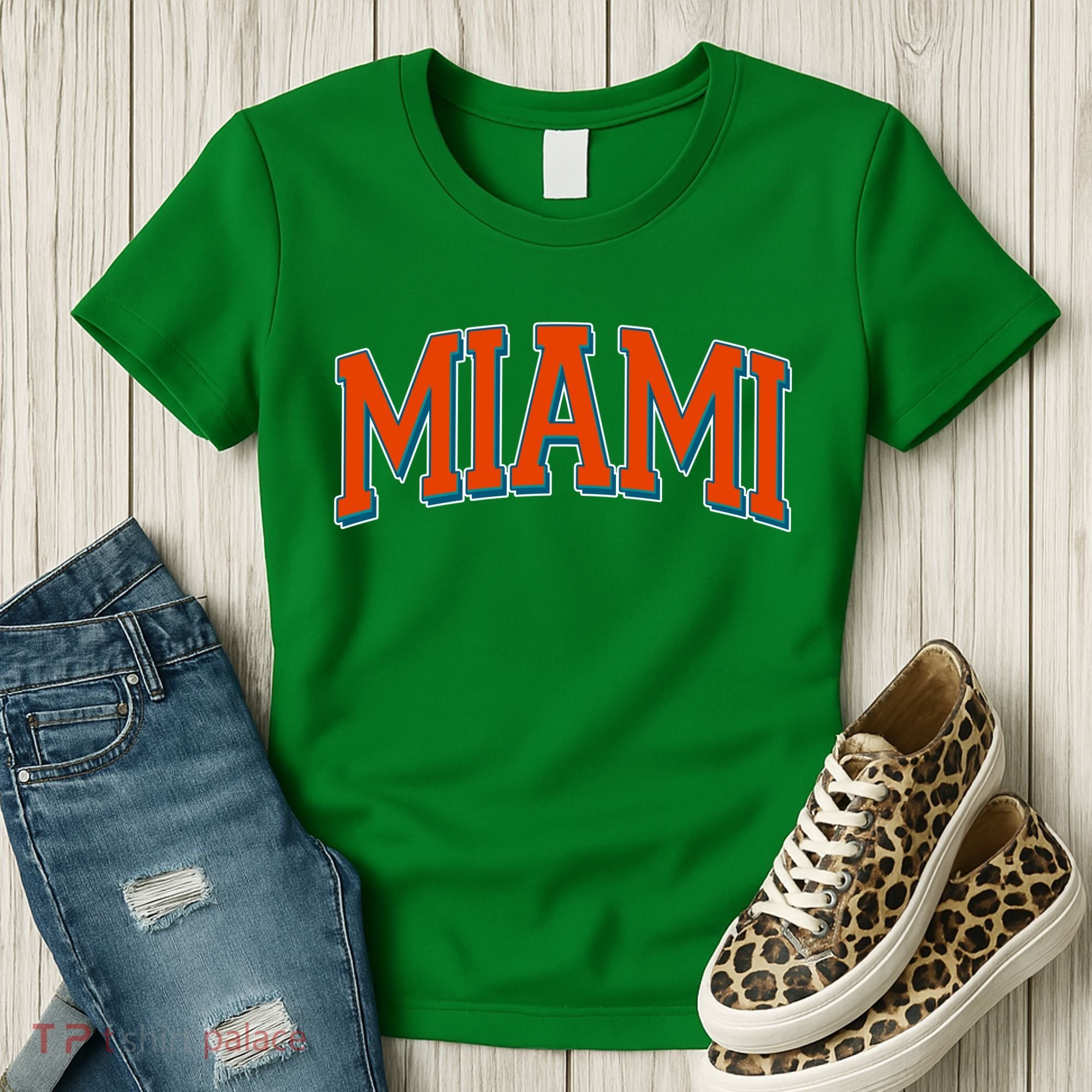 Varsity Miami Football Orange Version Women's T-Shirt