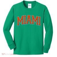 Varsity Miami Football Orange Version Kids Long Sleeve Shirt thumb 0