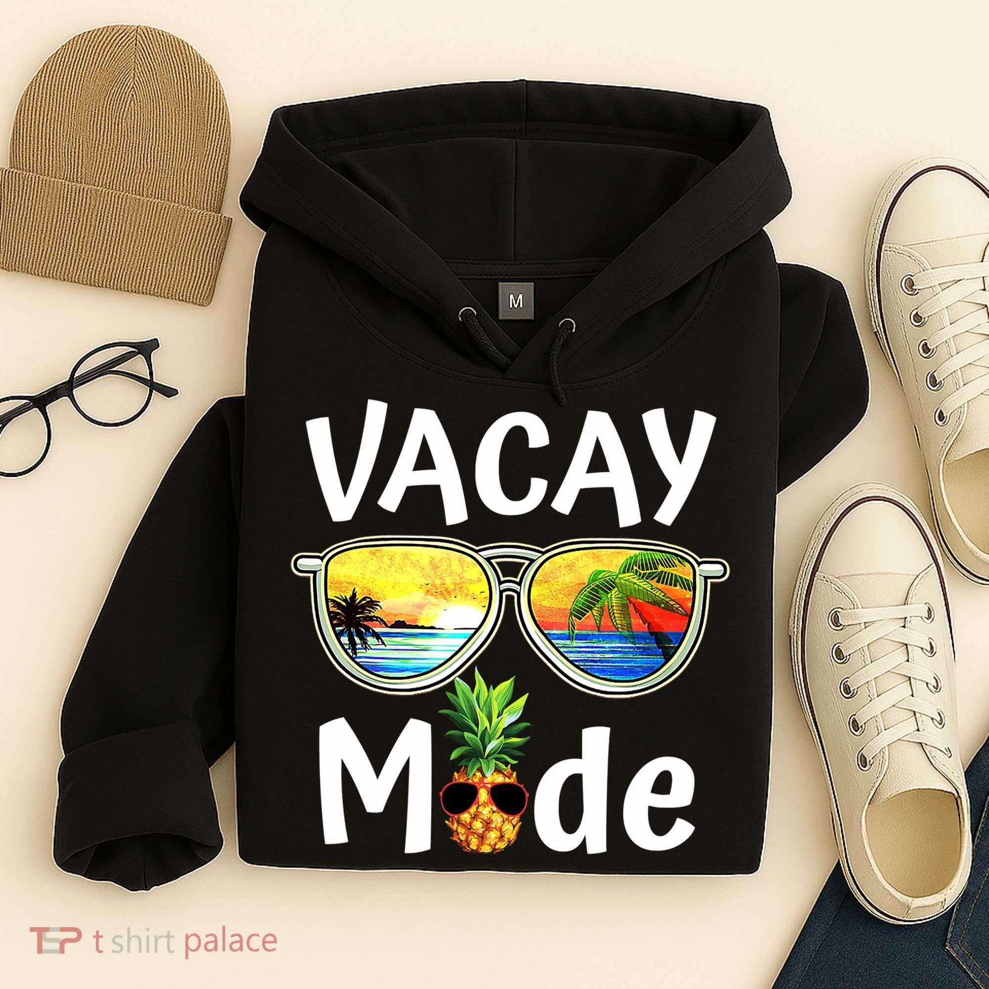 Vacay Mode Family Vacation Summer Sunglasses Beach Pineapple Hoodie