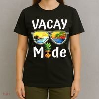 Vacay Mode Family Vacation Summer Sunglasses Beach Pineapple T-Shirt thumb 4