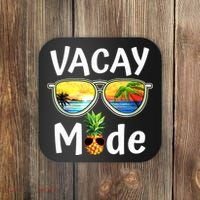 Vacay Mode Family Vacation Summer Sunglasses Beach Pineapple Coaster thumb 0