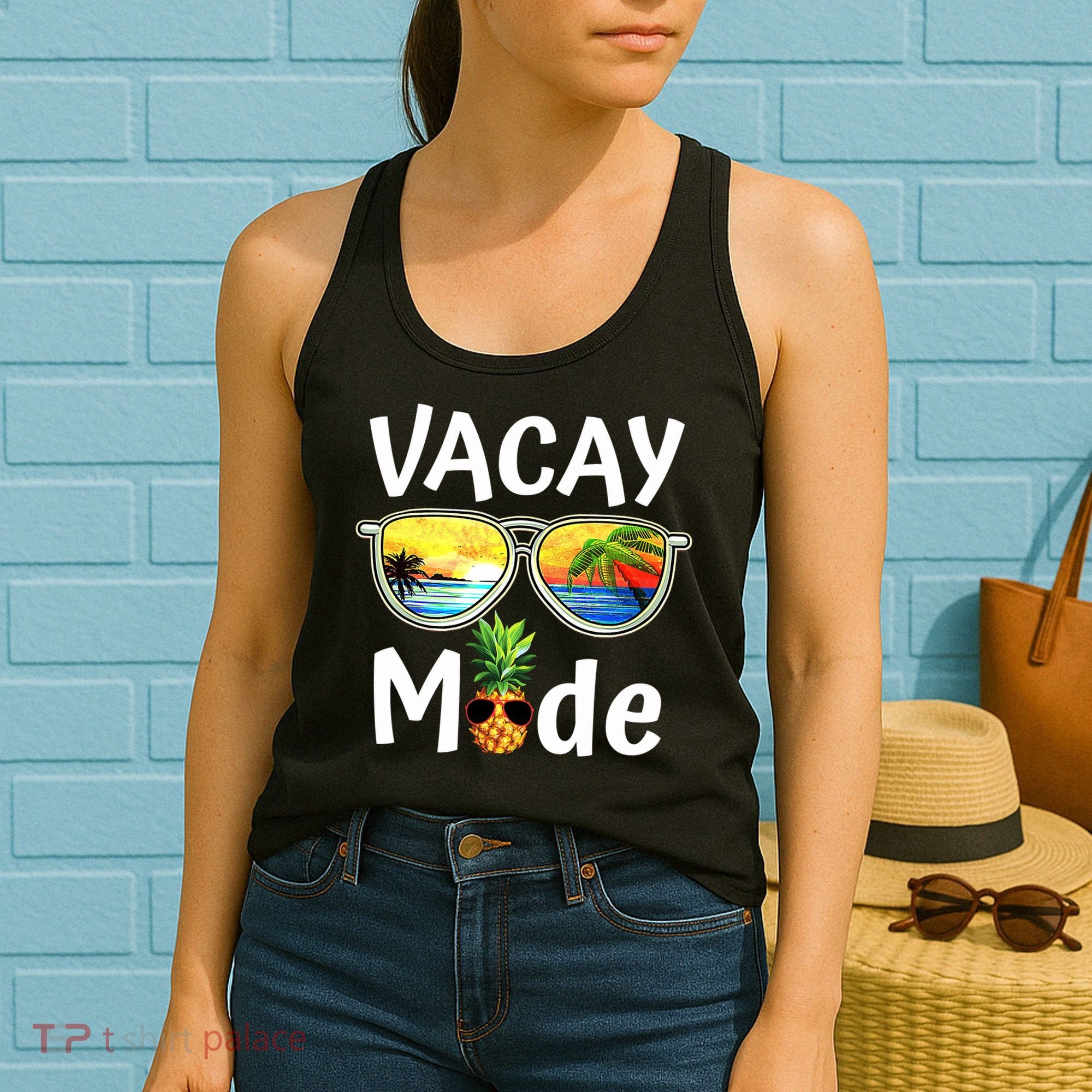 Vacay Mode Family Vacation Summer Sunglasses Beach Pineapple Women's Tank Top