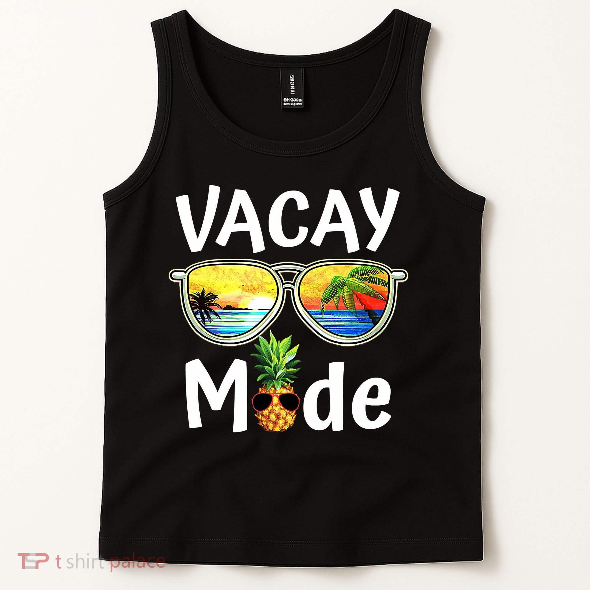 Vacay Mode Family Vacation Summer Sunglasses Beach Pineapple Tank Top