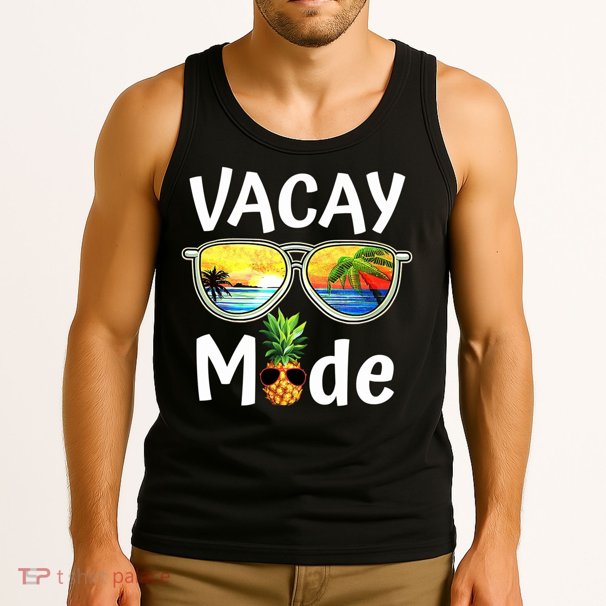 Vacay Mode Family Vacation Summer Sunglasses Beach Pineapple Tank Top