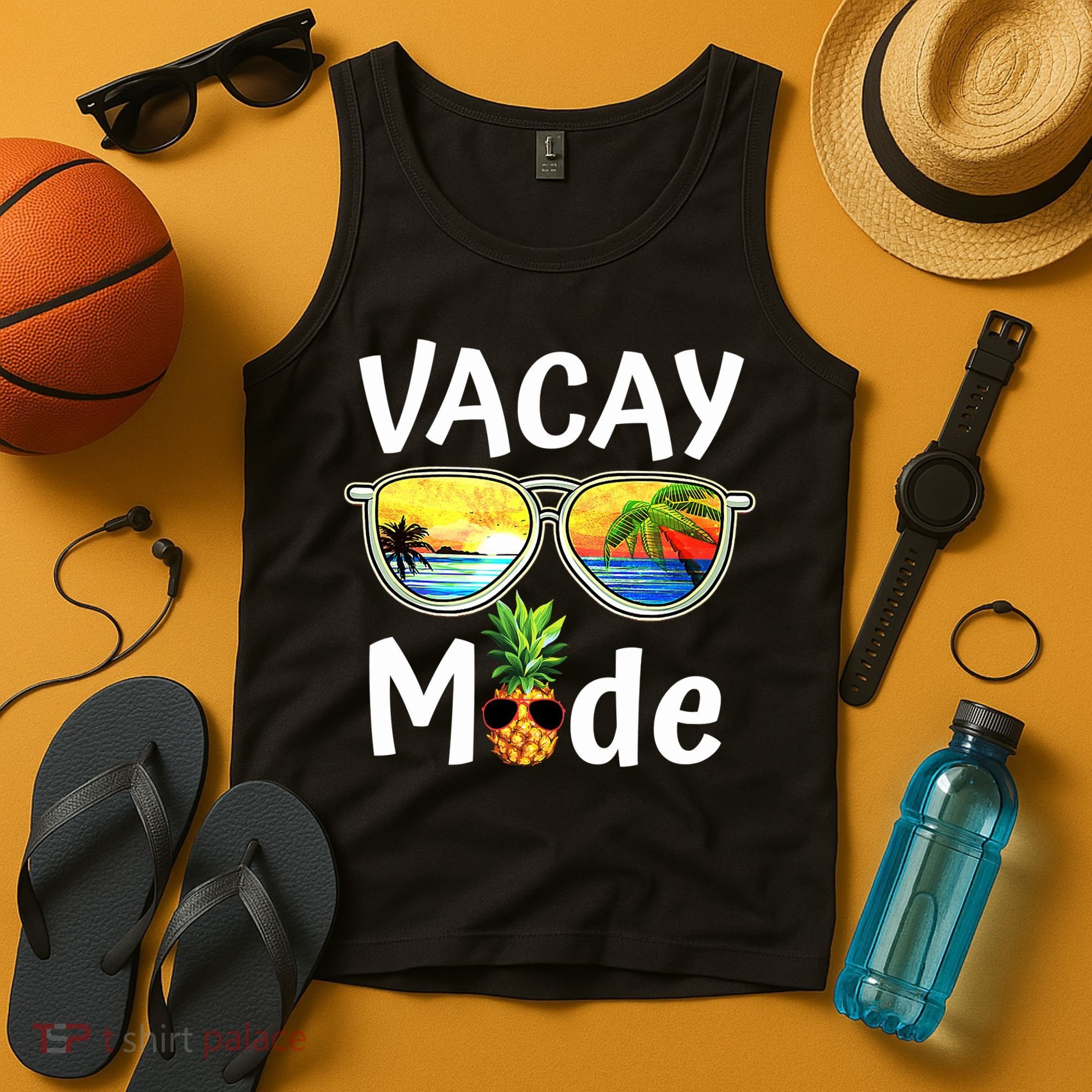 Vacay Mode Family Vacation Summer Sunglasses Beach Pineapple Tank Top