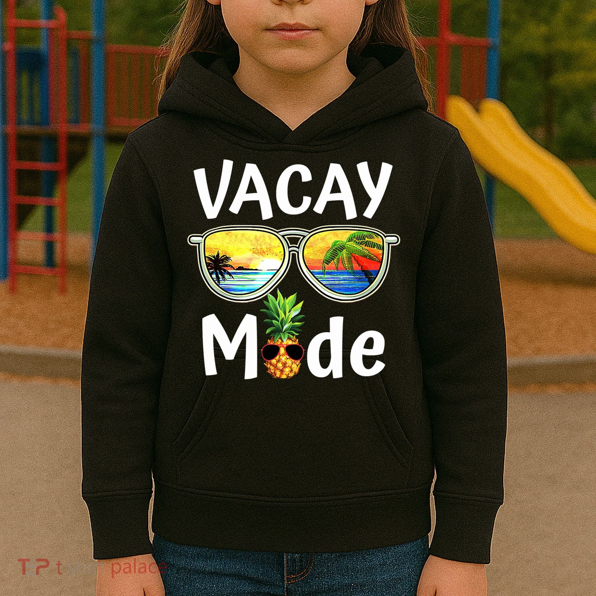 Vacay Mode Family Vacation Summer Sunglasses Beach Pineapple Kids Hoodie