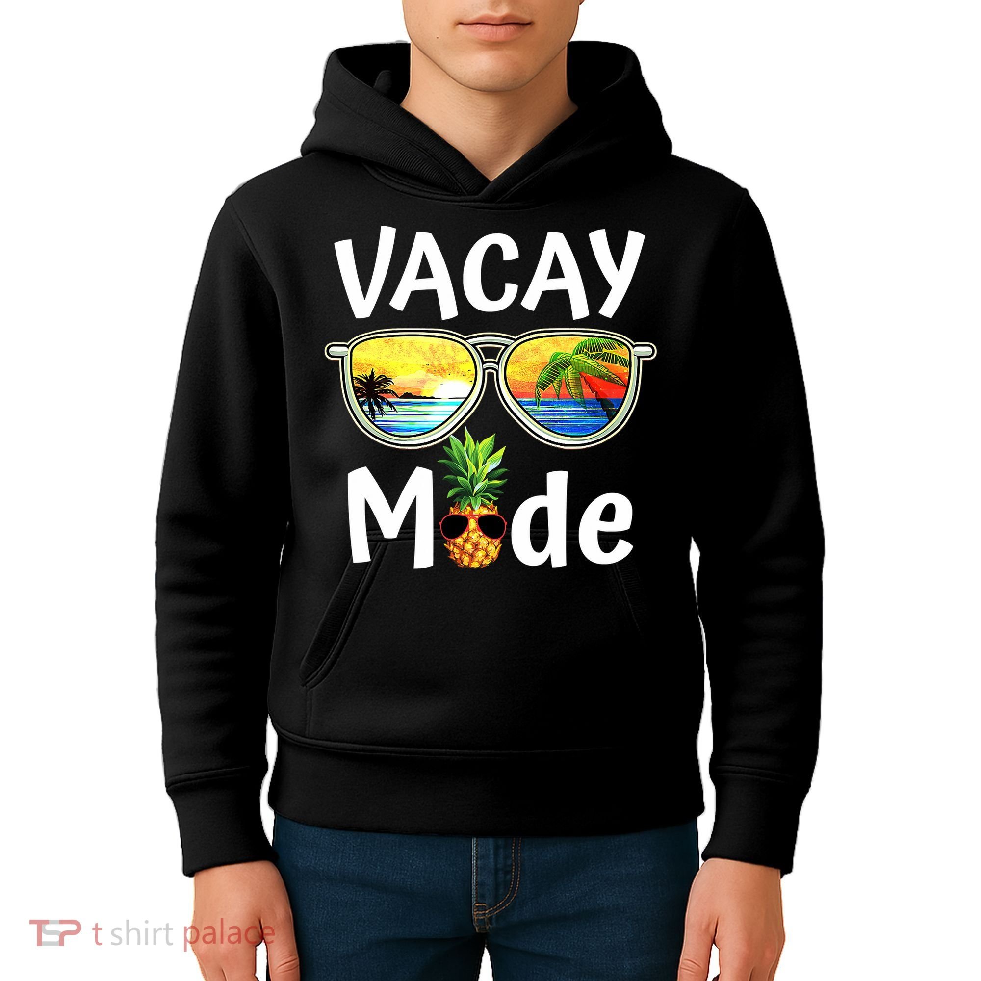 Vacay Mode Family Vacation Summer Sunglasses Beach Pineapple Kids Hoodie