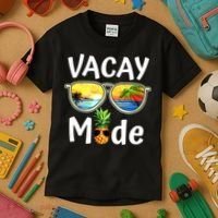 Vacay Mode Family Vacation Summer Sunglasses Beach Pineapple Kids T-Shirt thumb 3