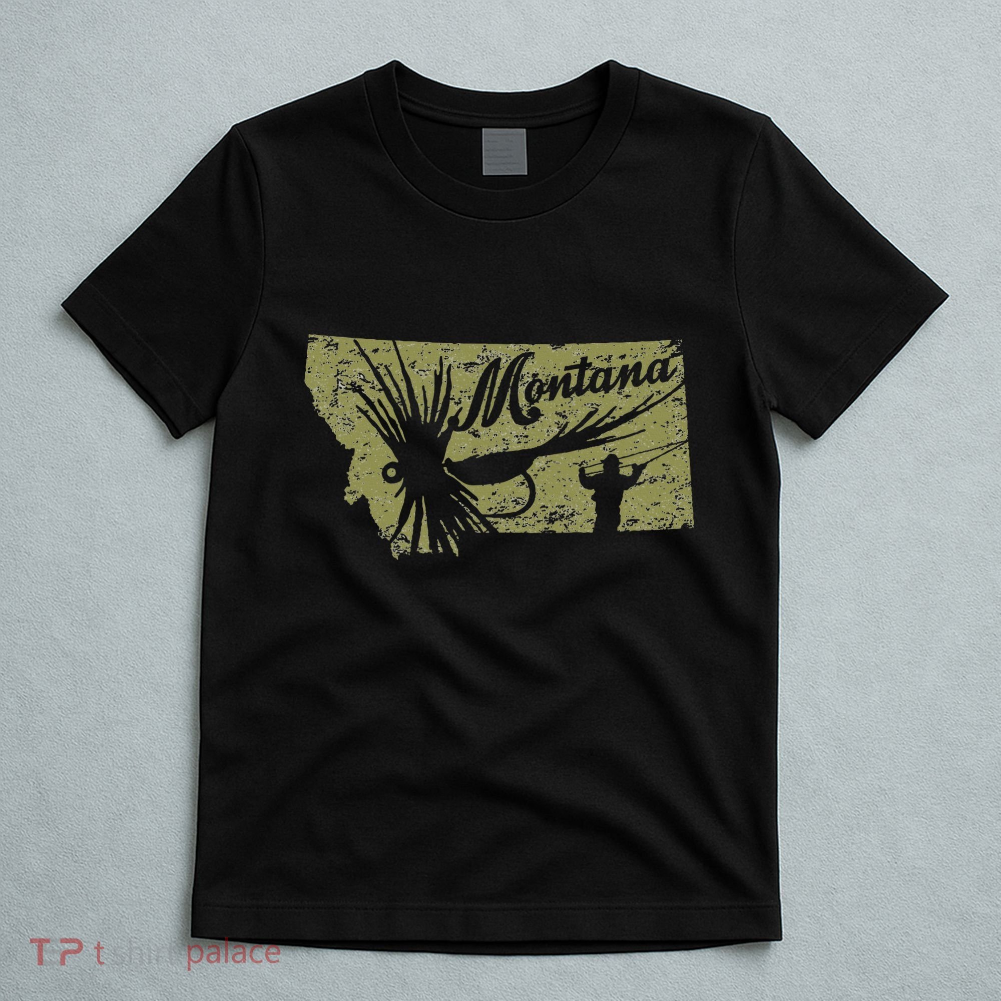 Vintage Montana Fly Fishing Distressed Trout Fishing Trout T-Shirt