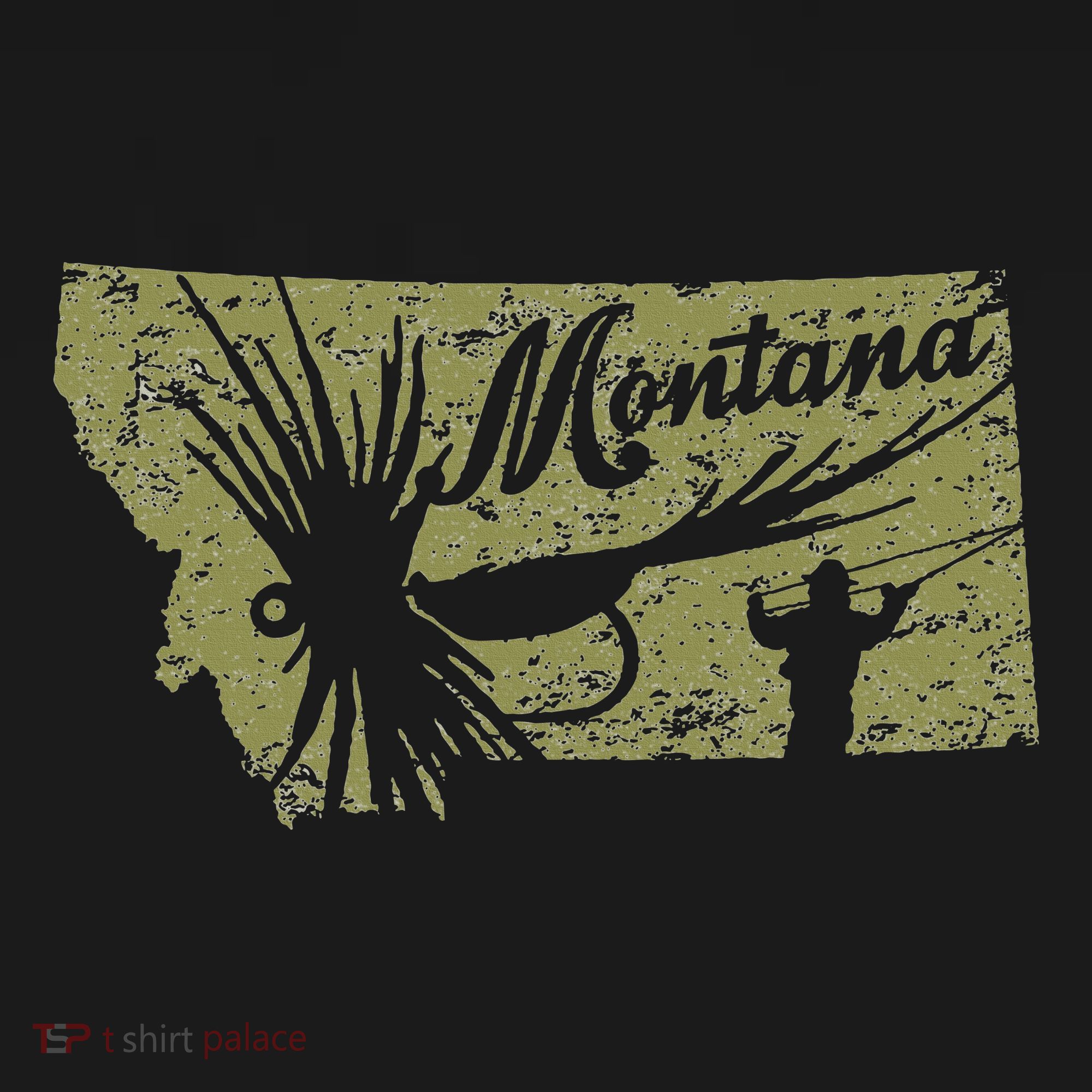 Vintage Montana Fly Fishing Distressed Trout Fishing Trout T-Shirt